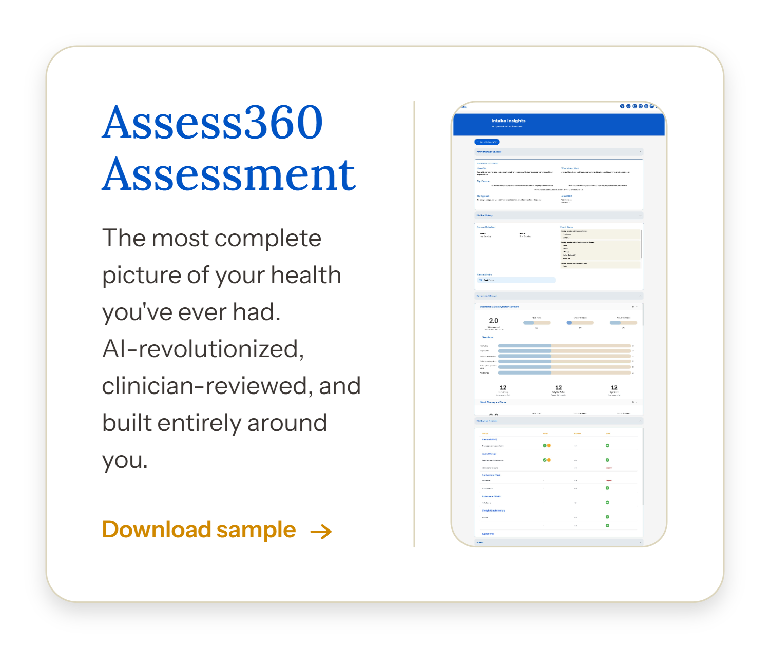 Assess360 Assessment details